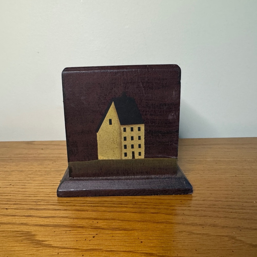 Vintage Wooden House Decor Box Decorative Cube Rustic Country Farmhouse Style